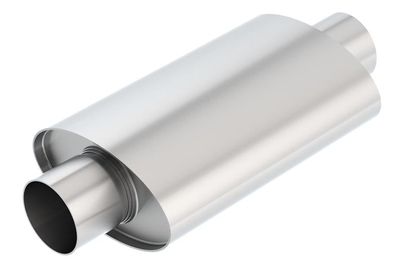 Borla XR-1 Multi-Core 3-Inch Center Inlet/Outlet Oval Racing Muffler - Compact High-Performance Exhaust for Rotary Engines