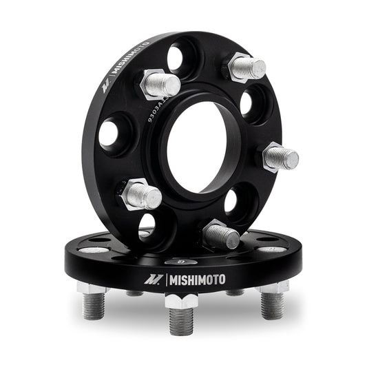 Mishimoto 5x114.3 15mm Wheel Spacers with M12 Studs for Subaru Legacy, Outback, and WRX - Black