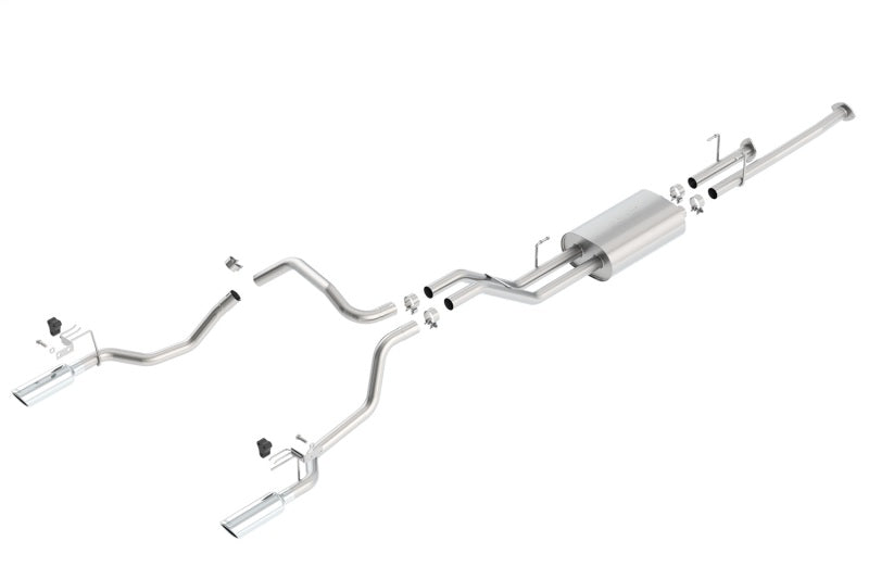 Borla Touring Cat-Back Exhaust System for 2014-2021 Toyota Tundra with 4.6L/5.7L V8 — Dual Split Rear Exit