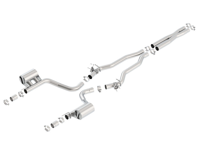 Borla ATAK Cat-Back Exhaust System for 2015-2023 Dodge Charger SRT Hellcat 6.2L V8 with Active Valves and Merge X-Pipe