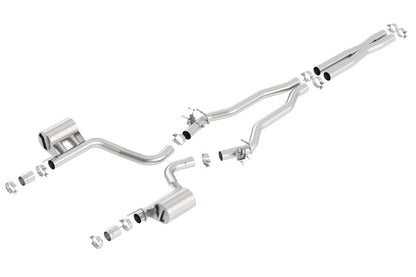 Borla ATAK Cat-Back Exhaust System for 2015-2023 Dodge Charger SRT Hellcat 6.2L V8 with Active Valves and Merge X-Pipe