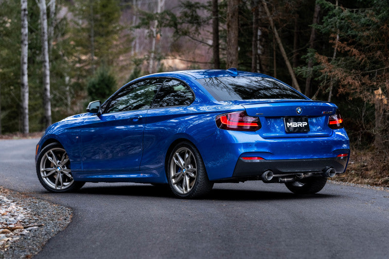 MBRP Armor Pro Series 17-21 BMW M240i 3.0L Dual Rear Exit Exhaust System with T304 Stainless Steel and Carbon Fiber Tips