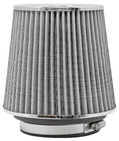 K&N Engineering Universal Chrome Round Tapered Air Filter Part RG-1001WT – 4-Inch Flange ID, 5.5-Inch Height
