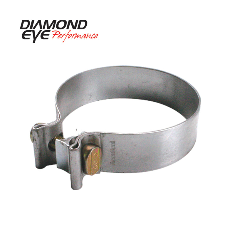 Diamond Eye Performance 3-inch Aluminum Exhaust Clamp - Heavy Duty Mandrel Band for Diesel Vehicles
