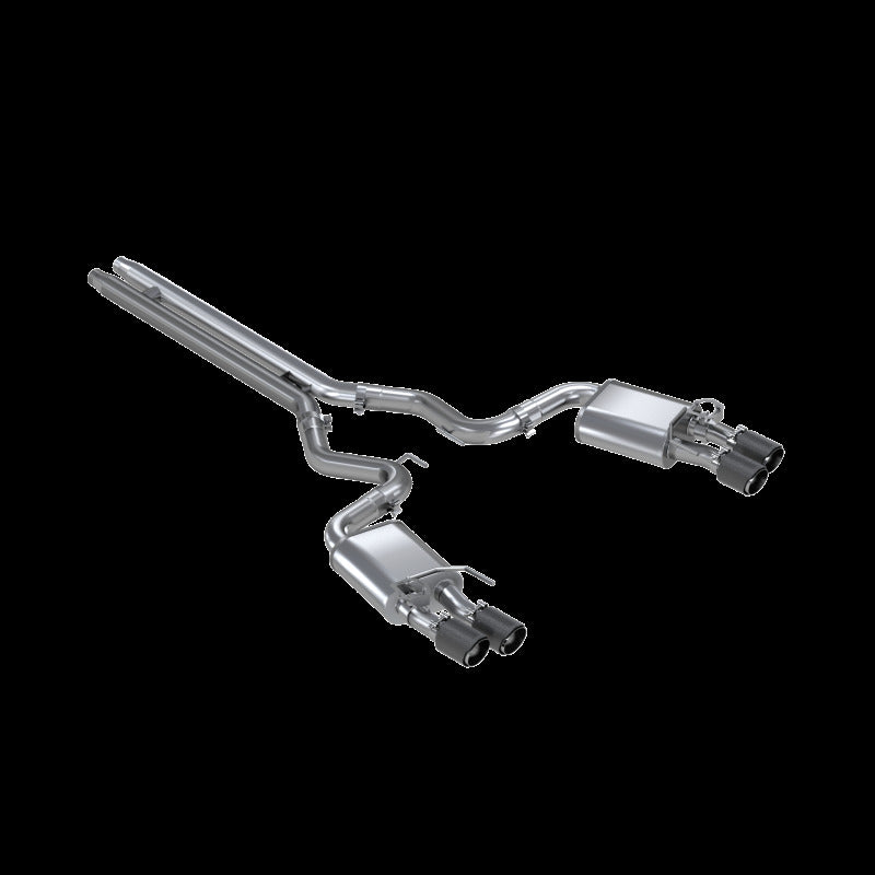 MBRP Armor Pro Series Cat Back Exhaust System for Ford Mustang GT 2018-2022 with Quad Carbon Fiber Tips - T304 Stainless Steel