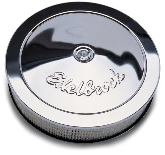 Edelbrock Pro-Flo Series 14-inch Chrome Round Air Cleaner with Triple Chrome Plating - Part #1207
