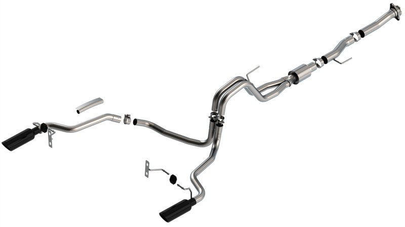Borla F-150 2021 5.0L V8 ATAK Cat-Back Exhaust System with Black Chrome Tips