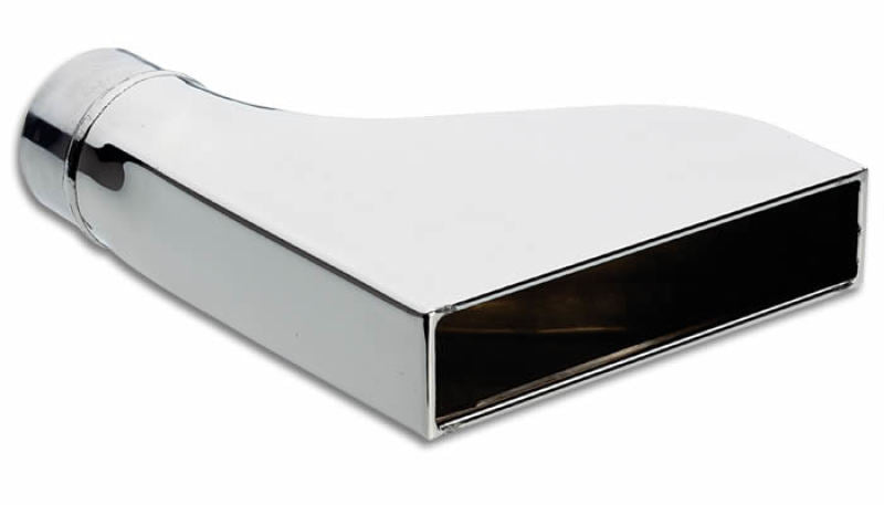 Vibrant 7.75-inch x 1.875-inch Rectangular Stainless Steel Exhaust Tip - Camaro Style, Weld-On, Mirror Finish