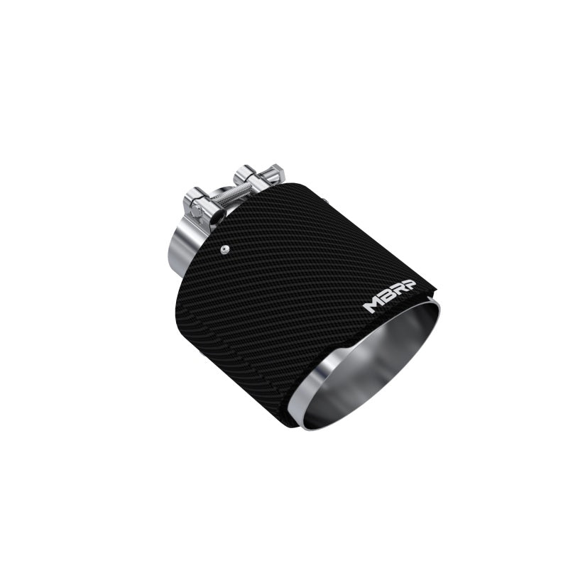 MBRP Universal Carbon Fiber Exhaust Tip 2.5 in. Inlet, 5 in. Outlet, 6.5 in. Length – Angle Cut Dual Wall Design