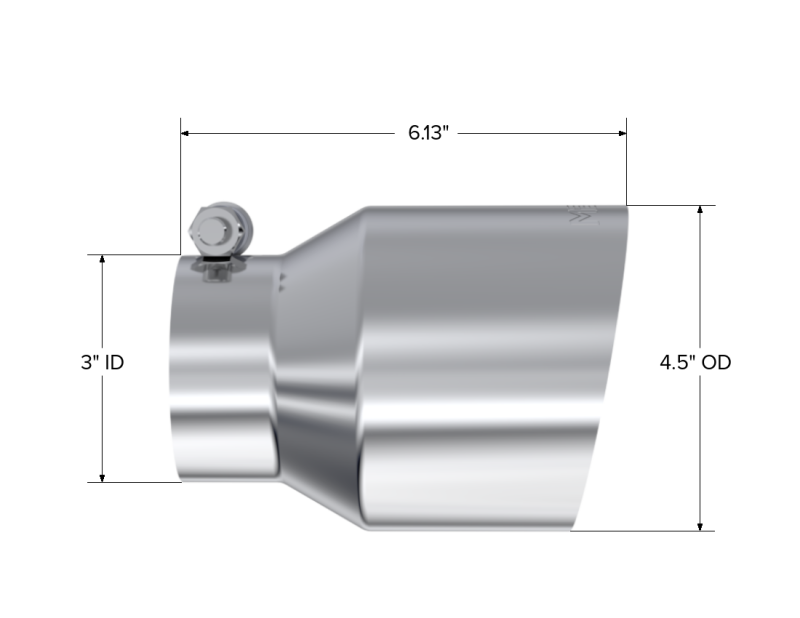 MBRP Universal Stainless Steel Dual Wall Exhaust Tip 4.5 Inch OD, 3 Inch Inlet, 6.13 Inch Length