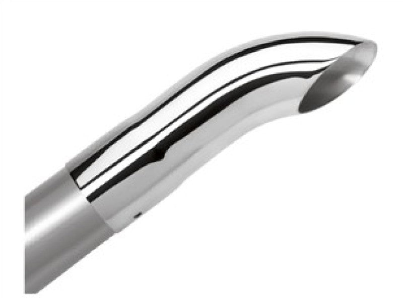 Borla Universal Polished 3-Inch Stainless Steel Exhaust Tip - Single Round Turndown/Turnout with Set Screw Mounting