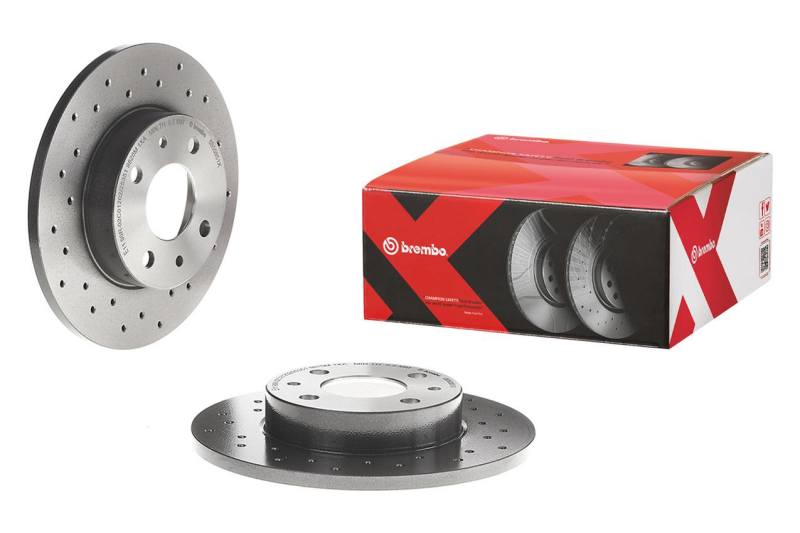 Brembo OE Part Number 09.B338.2X Rear UV Coated Cross Drilled Rotor for BMW 3 Series
