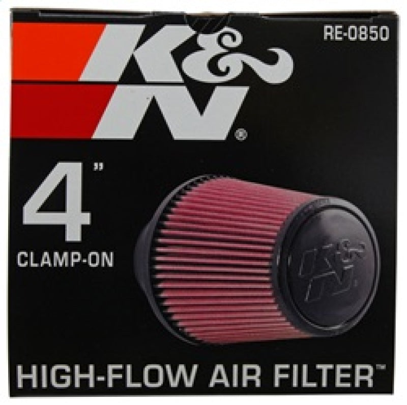 K&N Engineering Universal Air Filter Part RE-0850 – 4 Inch Flange, Reusable Washable Air Intake Filter