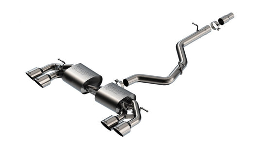 Borla S-Type Cat-Back Exhaust System for Volkswagen Golf R MK8 2022-2025 with Dual 4.5-Inch Stainless Tips
