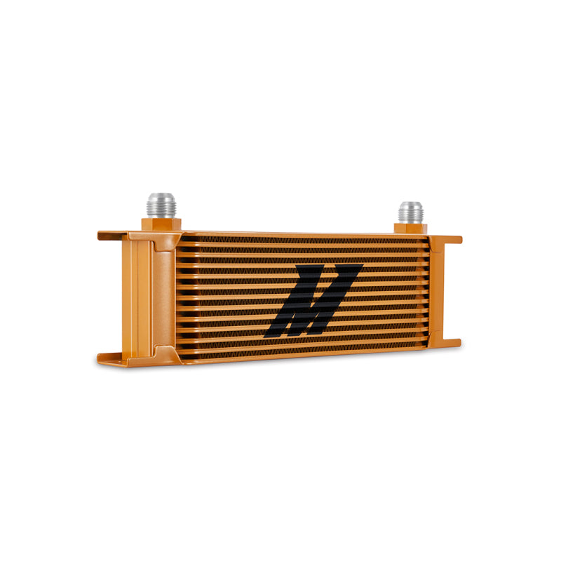 Mishimoto Universal 13-Row Oil Cooler Gold - High-Performance Engine Oil Temperature Regulation