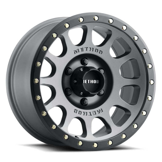 Method MR305 NV 18x9 Titanium Matte Black Lip Wheel with 6x135 Bolt Pattern and +18mm Offset