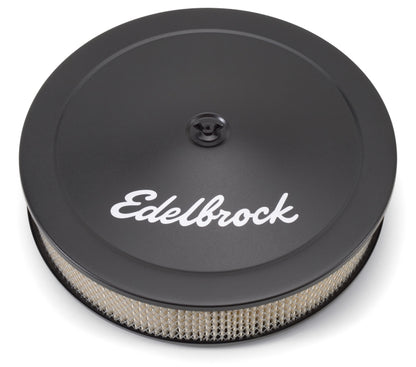 Edelbrock Part 1223 Pro-Flo Series 14-Inch Round Chrome Air Cleaner for Holley and Carter AFB Carburetors
