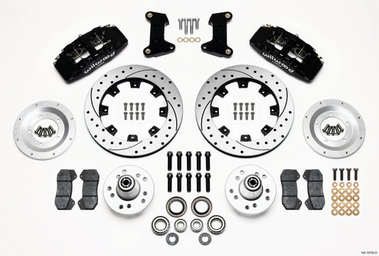 Wilwood Dynapro 6 Front Hub Kit with 12.19-inch Drilled Rotors for 1974-1980 Ford Mustang II and Pinto