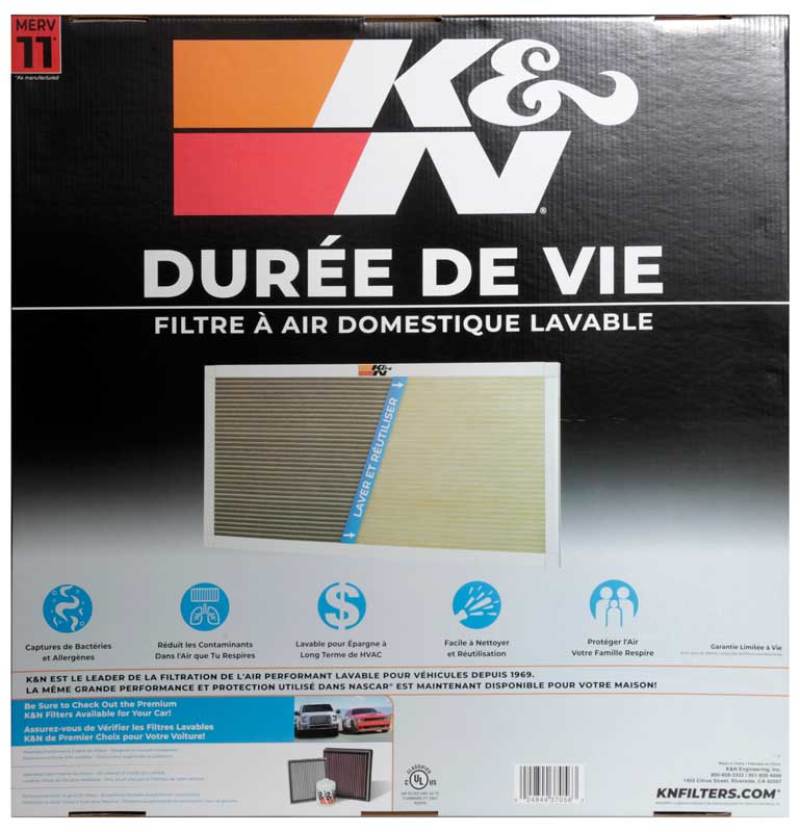 K&N Engineering 24 x 24 x 1 Reusable HVAC Filter with MERV 11 Rating