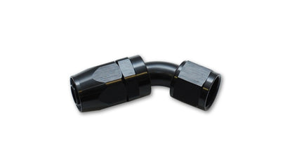 Vibrant -6AN 45 Degree Elbow Hose End Fitting with Black Hard Anodized Finish