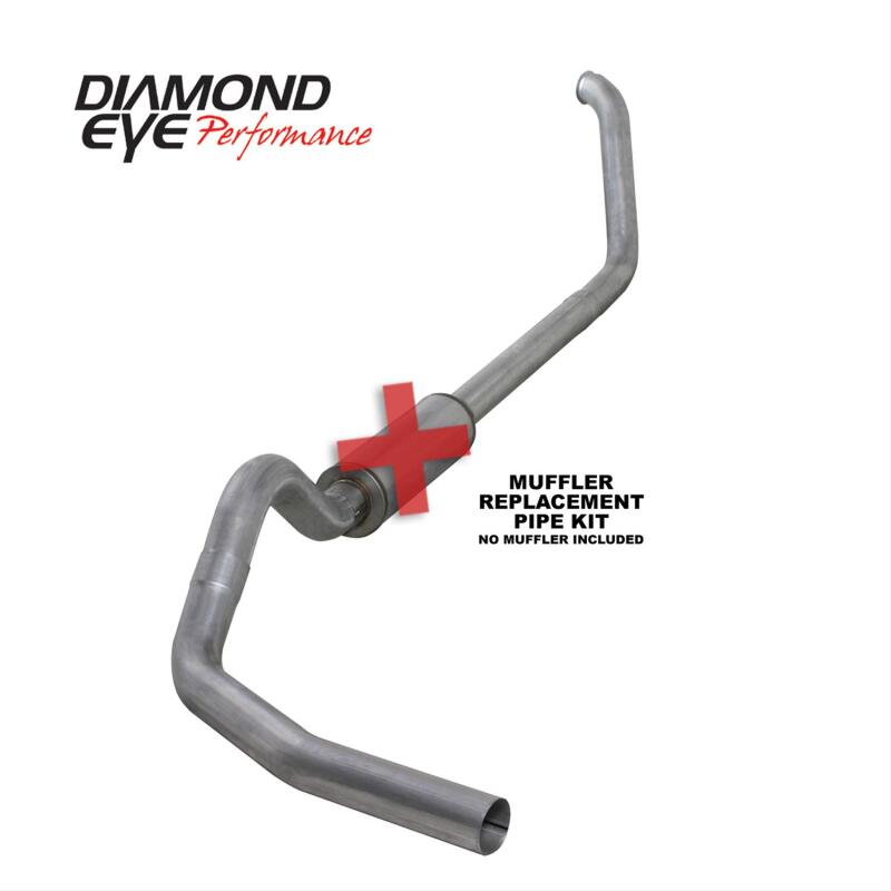 Diamond Eye Performance 00-03 Ford F250/F350 7.3L 4-inch Turbo-Back Single Aluminized Muffler Replacement Pipe