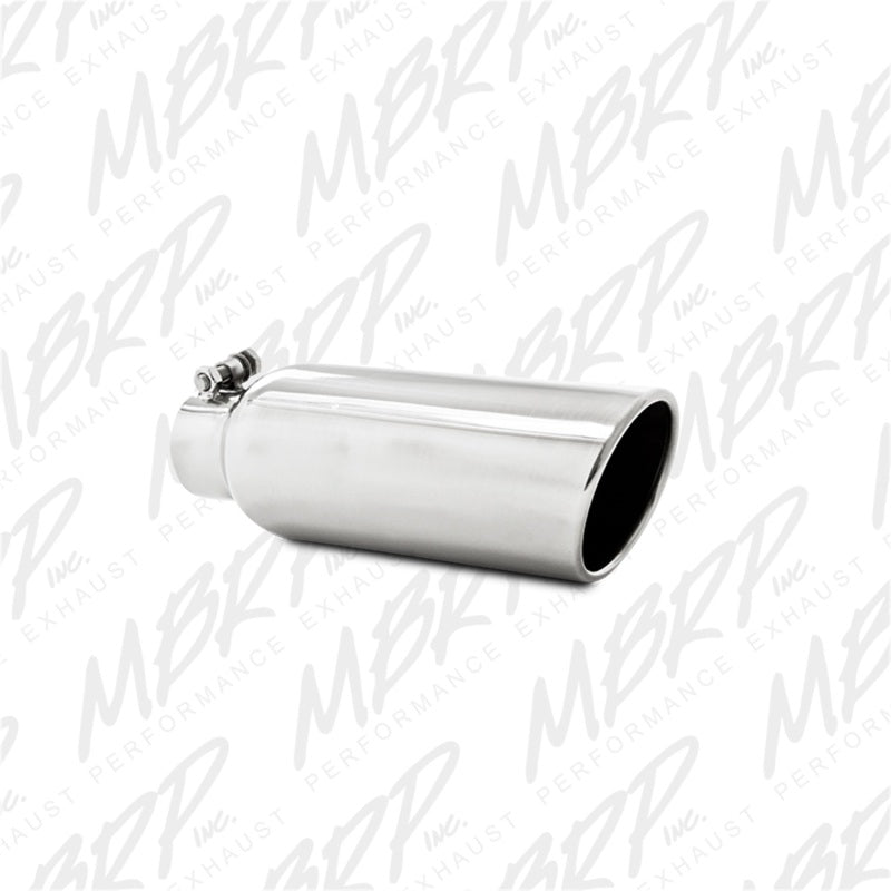 MBRP Universal 4-inch Exhaust Tip with 2.5-inch Inlet and Angled Rolled End – T304 Stainless Steel