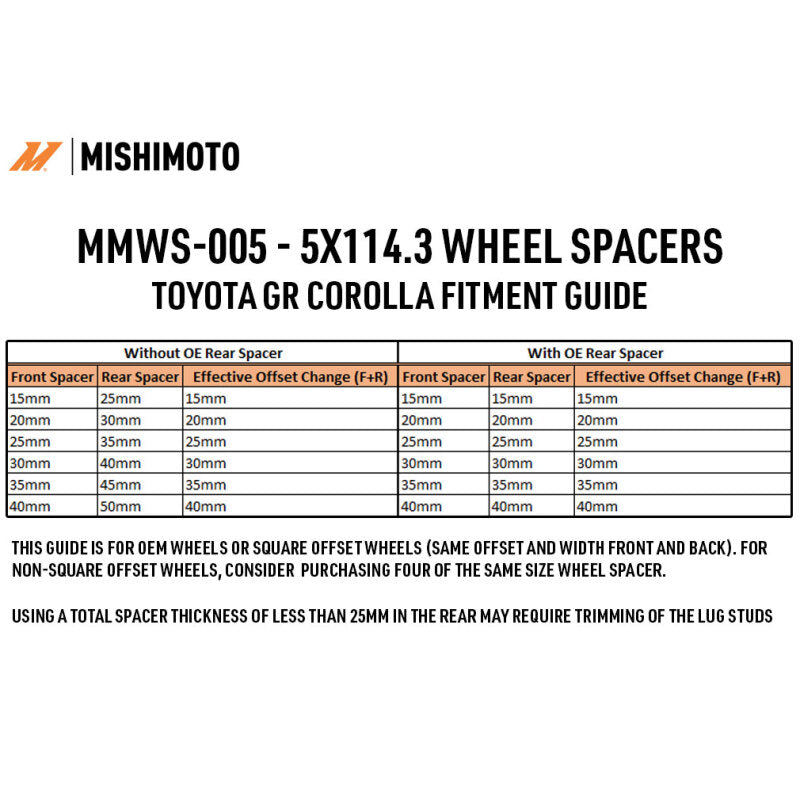 Mishimoto 5x114.3 Wheel Spacers with 60.1mm Center Bore - 30mm Thickness, M12 Studs, Black Anodized Finish