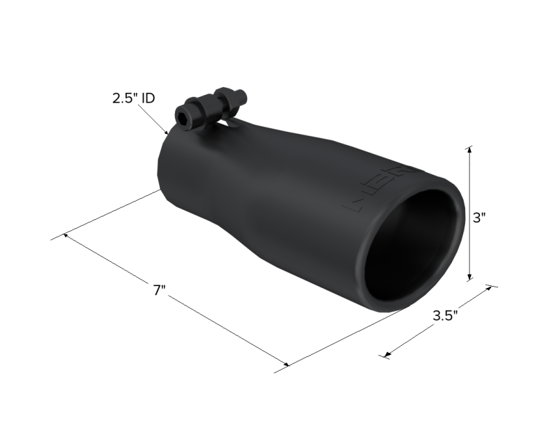 MBRP Universal Oval Exhaust Tip 2.5 inch O.D. Black Finish - 10 inch Length, Part #T5116BLK