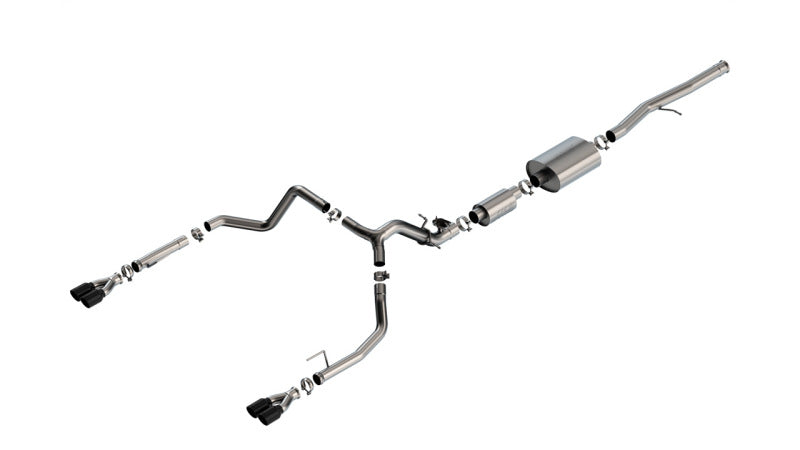 Borla 2024 Chevy Silverado 1500 6.2L V8 S-Type Cat-Back Exhaust with Valve Simulator - Black Chrome
