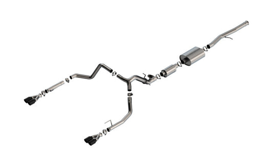 Borla 2024 Chevy Silverado 1500 6.2L V8 S-Type Cat-Back Exhaust with Valve Simulator - Black Chrome