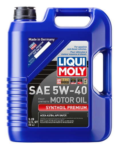 LIQUI MOLY Synthoil Premium 5W40 Fully Synthetic Motor Oil - 5 Liter