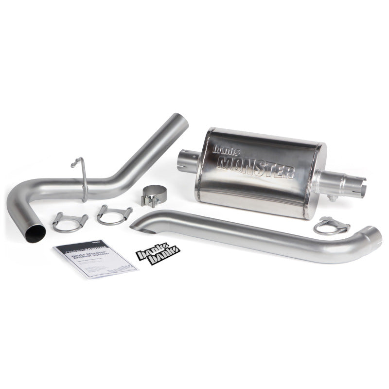 Banks Power 87-01 Jeep 4.0L Cherokee Monster Exhaust System with 2.5-inch Mandrel-Bent Stainless Tailpipe and Straight-Through Muffler