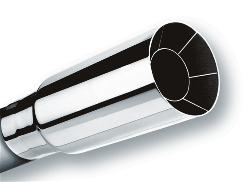 Borla Universal Polished Exhaust Tip with 2.25in Inlet and 2.5in Outlet - Stainless Steel