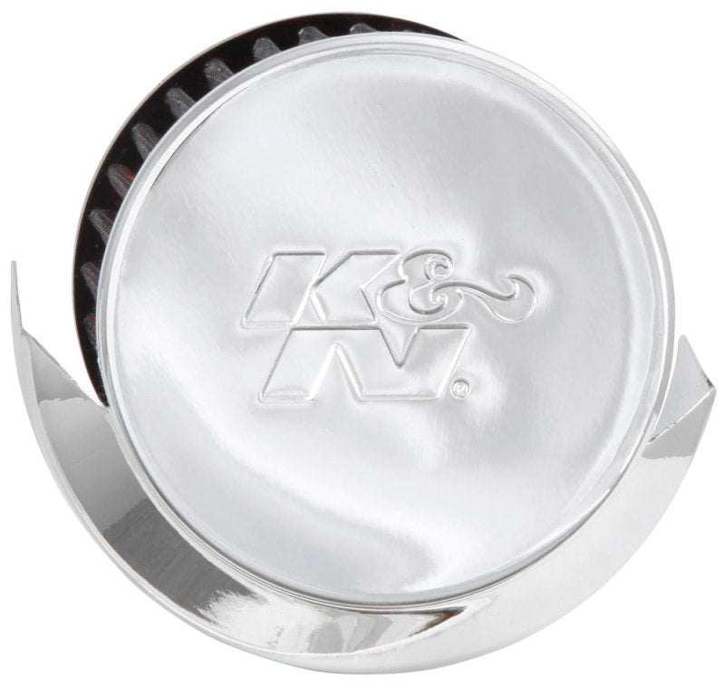 K&N Engineering 62-1516 Crankcase Vent Filter with Chrome Top and Heat Shield for Classic and Racing Engines