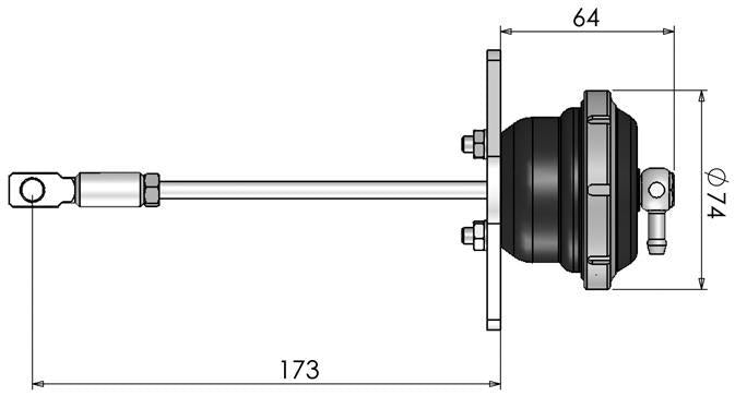Turbosmart IWG75 Mitsubishi EVO 10 24 PSI Black Internal Wastegate Actuator - Part TS-0601-3242