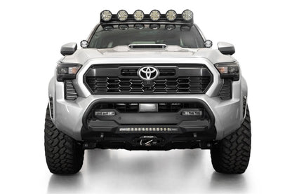 Addictive Desert Designs 2024 Toyota Tacoma Stealth Center Mount Winch Front Bumper with Top Hoop and 20-Inch Light Bar Mount