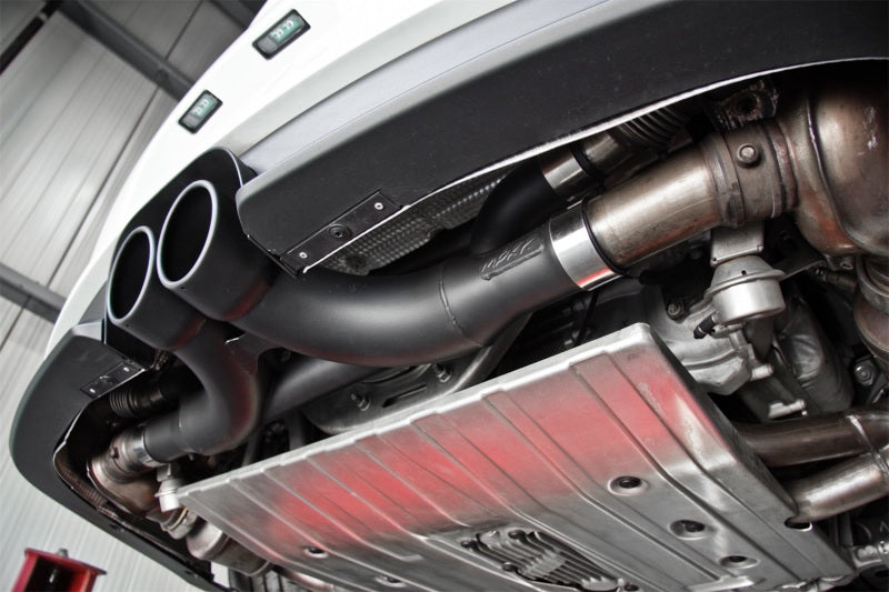 MBRP Armor BLK Series 14-19 Porsche 911 Center Muffler Bypass with 4-inch Tips – Black Coated
