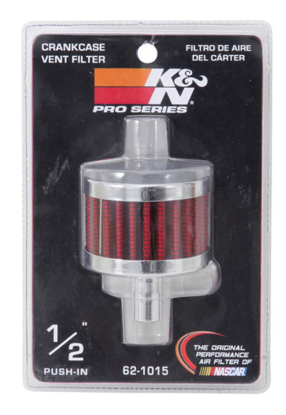 K&N Engineering 62-1015 Chrome Top and Steel Base Crankcase Vent Filter for Classic and Racing Engines