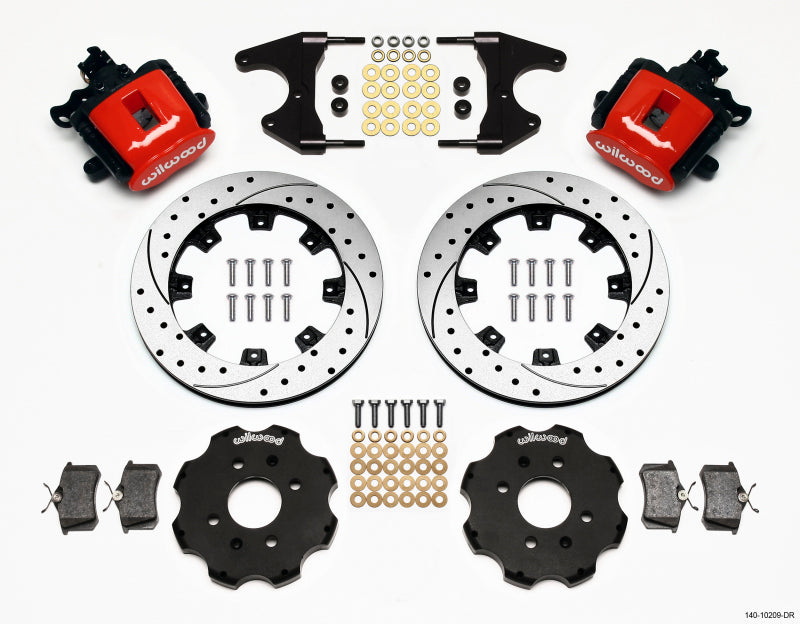 Wilwood Combination Parking Brake Rear Kit 12.19 Inch Drilled Red for Honda Civic / Integra – Part Number 140-10209-DR