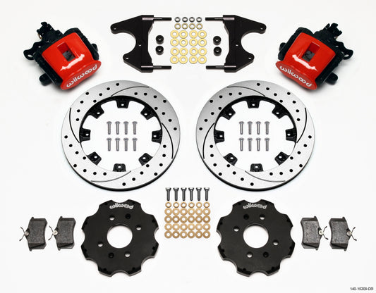 Wilwood Combination Parking Brake Rear Kit 12.19 Inch Drilled Red for Honda Civic / Integra – Part Number 140-10209-DR