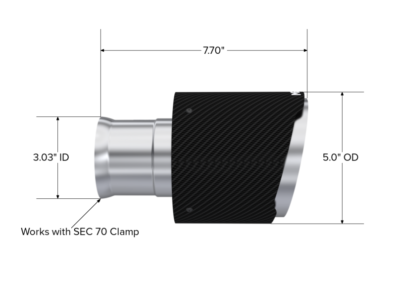 MBRP T5197CF Carbon Fiber Dual Wall Exhaust Tip for Dodge Charger (2015-2016) – 5 Inch OD, Angle Cut, Polished Stainless Steel