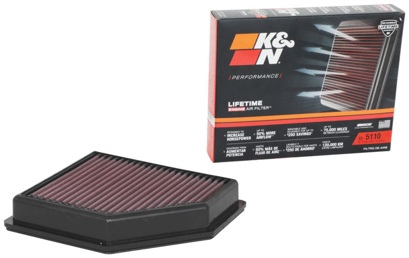 K&N Engineering 33-5110 High-Flow Replacement Air Filter for Nissan Sentra 2.0L L4 (2020-2023)