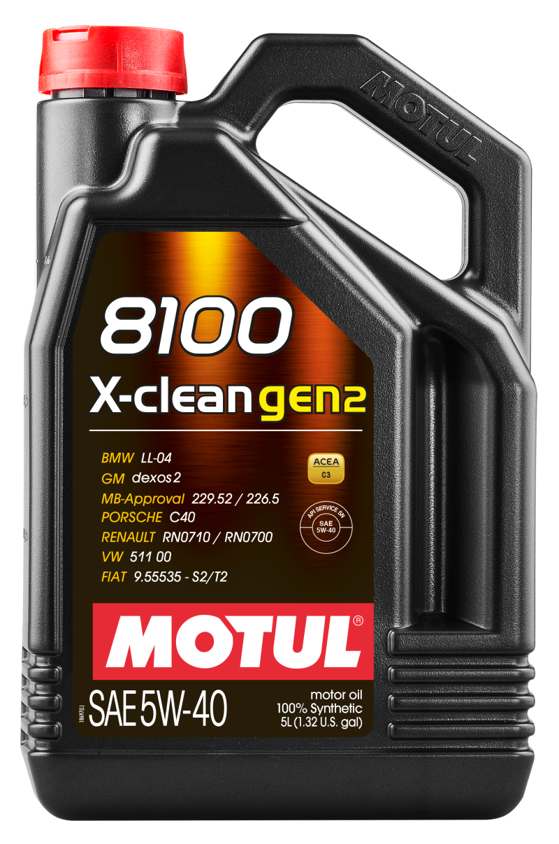 Motul 5L Synthetic Engine Oil 8100 X-CLEAN Gen 2 5W40 – High-Performance Motor Oil for Modern Gasoline and Diesel Engines