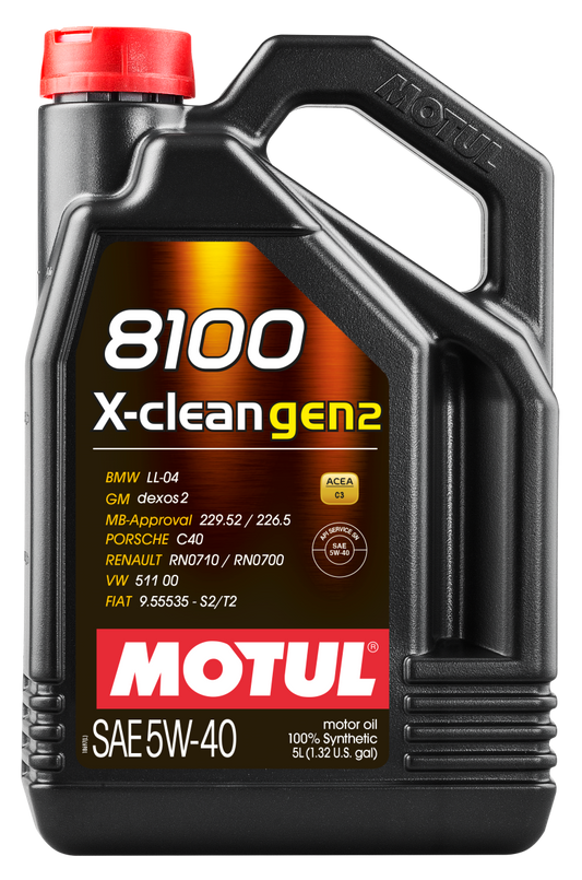 Motul 5L Synthetic Engine Oil 8100 X-CLEAN Gen 2 5W40 – High-Performance Motor Oil for Modern Gasoline and Diesel Engines