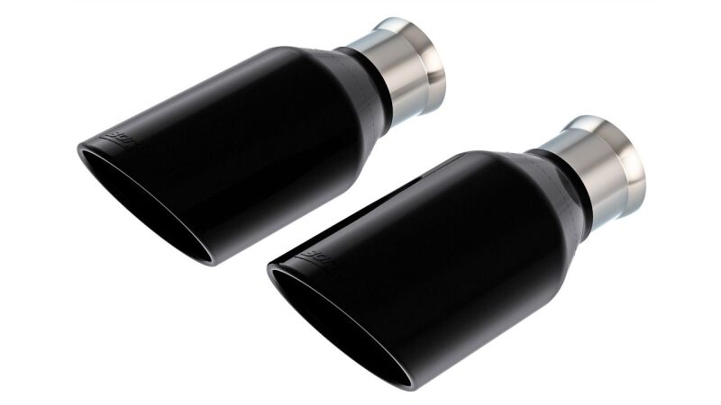 Borla 21-22 Dodge Ram 1500 TRX 6.2L V8 and RHO 3.0L V6 Black Chrome Exhaust Tips – 5 Inch Round Angle-Cut Stainless Steel