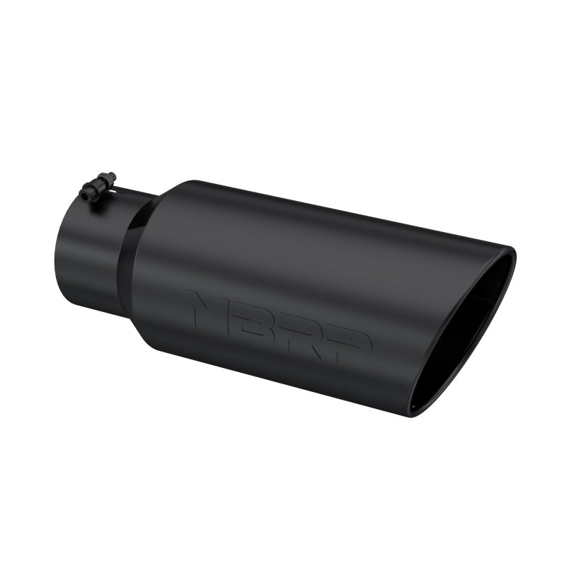 MBRP Universal 7-inch O.D. Rolled End Exhaust Tip with Black Coating - Part #T5127BLK