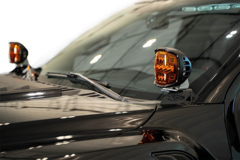 Addictive Desert Designs Ditch Light Brackets for 2015-2020 Ford F-150 and Raptor — Black Powder Coated Steel Mounts