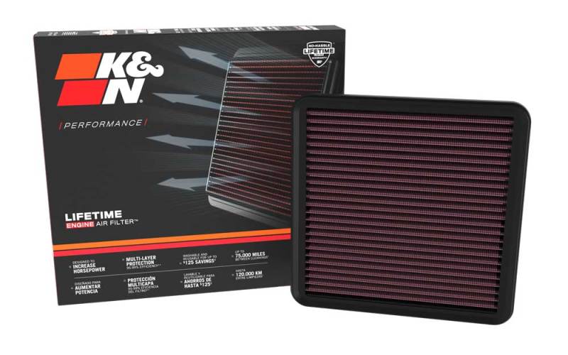 K&N Engineering 33-5131 High-Flow Replacement Air Filter for Hyundai Elantra N 2.0L L4