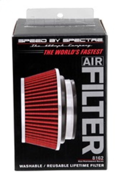 Spectre Adjustable Conical Air Filter 2-1/2 Inch Tall – Red Synthetic Media for 3, 3-1/2, and 4 Inch Tubes