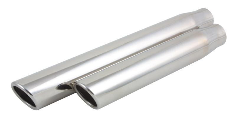 Vibrant 5.5-inch x 3-inch Oval Stainless Steel Exhaust Tip with Rolled Edge - Part Number 1405